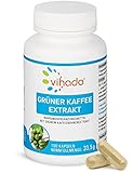 Vihado Grüner Kaffee Kapseln - reiner grüner Kaffee Extrakt hochdosiert, 100 Kapseln, 1er Pack (1 x 33,5 g)