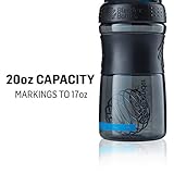 BlenderBottle Sportmixer Shaker (Fassungsvermögen 590ml, skaliert bis 500ml) – schwarz/schwarz, 1er Pack (1 x 151 g) - 2