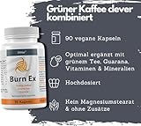 Burn Ex, Grüner Kaffee Extrakt, 90 Kapseln in Premiumqualität, 1800 mg grüne Kaffeebohnen + Grüner Tee + Guarana, 100% natürlich, 1er Pack (1x 79g) - 3