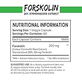 Earths Design Forskolin zum Abnehmen, Diätpillen Mit Aktiven Fatburner, Verbrennt Ganz Einfach Bauchfett, Unser Nahrungsergänzungsmittel Enthält Reinen Extrakt, 250mg Kapseln - 2