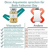 VITARAGNA Eden Body Fatburner Day 120 Kapseln, Fettverbrenner Diät-Pillen bzw Abnehm-Pillen, Unterstützung zum natürlich abnehmen auch bei Bauchfett clean, glutenfrei, sojafrei, milchfrei, erdnussfrei - 3