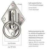 Variosling Augplatte Befestigungshaken für Wand oder Decke mit Rundring, metall, Ha01 - 2