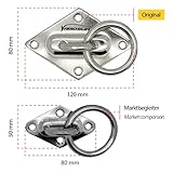 Variosling Augplatte Befestigungshaken für Wand oder Decke mit Rundring, metall, Ha01 - 3