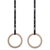 Capital Sports Holz Turnringe Akrobatik- und Gymnastikringe Set / Paar Sport Ringe mit Seil für Kinder und Erwachsene (Schnellverschluss, Nylongurte, 23 cm Innendurchmesser, 2,8 cm Griffdurchmesser) birke - 4