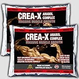 2x CREA-X Anabol Complex - Massive Muscle Growth (2,5kg / 2500g Pulver) gepuffertes Creatin, Creatine Alkaline - Muskelaufbau - Premium Qualität - 100 Portionen - Stark anabol